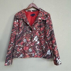 Susan Graver Style Women’s Large Multicolor Paisley 4-Button Blazer Jacket
